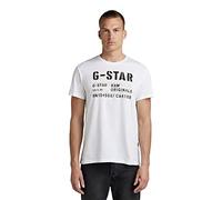 G-STAR RAW Stencil Originals T-Shirt, Camisetas para Hombre, Blanco (white D22207-336-110), S