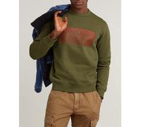 G-STAR Para Hombre Stacked Old Skool Logo Sweater, Verde (dk Moss D25099-D733-4674), XL
