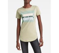 G-Star Raw Top RAW covered de mujer de corte ajustado y cuello redondo acanalado. Verde 40/L