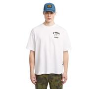 G-STAR Running Dog Back Gr Boxy R T Camiseta, Blanco White D27722-c336-110, S Hombres