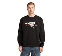 G-STAR 8719965012981 Sudadera para Hombre Running Dog Back Talla R Sw, Negro Dk Black D27095-d733-6484, L