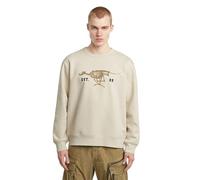 G-STAR Running Dog Back gr r sw Sweater, Whitebait, S Men's