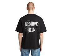 G-STAR Sprayed 89 Back Gr Boxy R T Camiseta, Negro Dk Black D27719-c336-6484, L Hombres