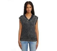 G-STAR Sudadera para Mujer Washed SL Sw Wmn, Gris Petrol Double Dye D26103-d575-h365, S