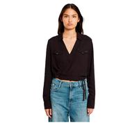 G-STAR Tacoma Wrap Shirt Wmn LS Camiseta, Negro Dk Black D06288-d723-6484, XS Mujeres