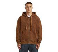 G-Star Washed Loose Full Zip Hooded Sweater Potting Soil Smokey Talla: XXL | Sudaderas con Capucha Outlet | Hombre