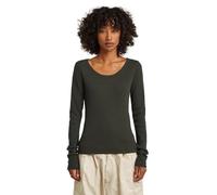 G-Star Women's Slim Rib Open Neck t LS wmn, Size: XS, Color Gray