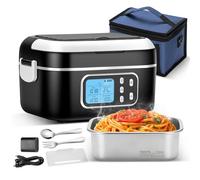 G-STORY Fiambrera Electrica 27000mAh Calentador de Comida Portatil 1,5L Lunch Box, con temporizador y control de temperatura, para oficina, camión y exteriores