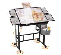 G TALECO GEAR Mesa de rompecabezas con cajones × 6, 1500 piezas mesa de rompecabezas ajustable en altura con cinco ángulos de inclinación para adultos con cajones, cubierta y ruedas para juegos de