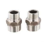 G-Thread - Juntas de acoplamiento de 2 piezas de acero inoxidable 304 para conectar tuberías en sistemas de refrigeración HVAC y transporte de gas (6-4)