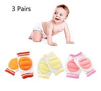 G-Tree 3 Pack muchacho de la muchacha antideslizante rodilla almohadillas seguridad para niños pequeños que se arrastra - rodilleras transpirable calentador pierna niño Protector Pads Caminar rodilla