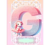 *G* UNICORN BALLERINA LETTER MONOGRAM COMPOSITION NOTEBOOK Diary Journal Cute Fun Whimsical Pink Ballet Dancer Figurine Doll Art: ֍Wide ... Dance Homeschool Kindergarten Grade School