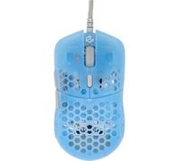 G-Wolves Hati HTS ACE - Ratón para juegos con cable ultraligero, diseño de panal de abeja, sensor PAW3389, 50 a 19,000 CPI, 45 ± 2 gramos, codificador TTC dorado (cable pequeño, azul transparente)