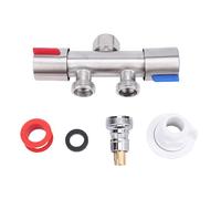 G1 / 2 Hose Splitter 2 Way | 304 Stainless Steel Dual Control Faucet Diverter | Non - leak Water Tap Splitter for Washing Machine/Kitchen/Garden | Precise Flow Adjustment