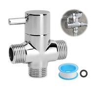 G1/2” Valvula Desviadora 3 Vias Valvula Desvio Grifo Ducha Latón Válvula de Ducha para cabezal de ducha de mano y cabezal de pulverización fijo G1/2 20mm universal baño pieza de repuesto