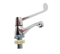 G1/2in Grifo monomando vertical para lavabo de agua fría y grifo largo Codo Grifo para laboratorio