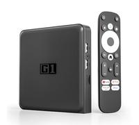 G1 Android TV Box - 4K60fps Smart TV Box Compatible con Google y Netflix Certificado, Compatible Dolby Vision-Digital, 4GB 32GB Streaming Media Player Soporte WIFI6 BT5.0 AV1 HDR10+, Asistente de Voz