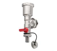 G1 DN25 Distribuidor de calefacción de latón con purga automática rápida y grifos de drenaje de circuito, colector resistente a altas temperaturas de 120 °C para residencial y (rojo)
