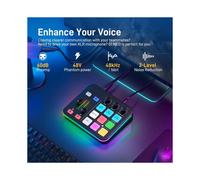 G1 NEO Gaming Audio Mixer,Custom Sound Effects RGB Streaming with XLR Microphone Audio Interface,for Game Voice,Podcast