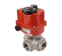 G1'' T-port 3-Way Stainless Steel Modulating Electric Ball Valve 24 V AC/DC - V3KDT