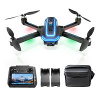 G10 GPS Drones con Cámara EIS 4k Adultos(control remoto pantalla)45 min tiempo vuelo,Max 600m/1968ft Transmisión, Auto-Retorno, Quadcopter que vuela siguiéndote, Motor sin Escobillas, ＜249 g, C0