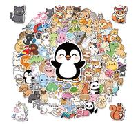 G2PLUS 100 pegatinas de vinilo impermeables con adorables animales de dibujos animados para portátiles, maletas y regalos creativos