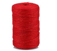 G2PLUS 100m Cuerda de Yute Natural Yute Twine 2mm-Cuerda Rojo Manualidades Cuerda de jardinería Bricolaje para el hogar de 4 hebras para jardinería,Envoltura de Regalos,Plantas