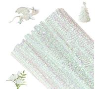 G2PLUS 100PCS Blanco Chenilla Tallos Limpia Pipas Limpiapipas de Navidad-Glitter Pipe Cleaners Crafts Set 6 mm * 30 cm para Navidad DIY Fabricaci贸n Manualidades