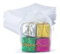 G2PLUS 100PCS Bolsitas para Regalos,Bolsas Organza 13×18CM Bolsita Blanco,Bolsas Pequeña para Boda Favores Joyas y Dulces