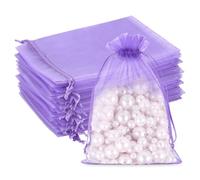 G2PLUS 100PCS Bolsitas para Regalos,Bolsas Organza 13×18CM Bolsita Lila,Bolsas Pequeña para Boda Favores Joyas y Dulces