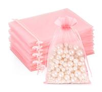 G2PLUS 100PCS Bolsitas para Regalos,Bolsas Organza 13×18CM Bolsita Rosa,Bolsas Pequeña para Boda Favores Joyas y Dulces