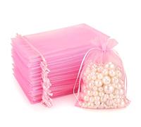 G2PLUS 100PCS Bolsitas para Regalos,Bolsas Organza 13×18CM Bolsita Rosa Oscuro,Bolsas Pequeña para Boda Favores Joyas y Dulces