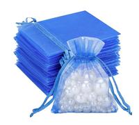 G2PLUS 100PCS Bolsitas para Regalos,Bolsas Organza 7×9CM Bolsita Azul,Bolsas Pequeña para Boda Favores Joyas y Dulces