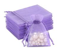 G2PLUS 100PCS Bolsitas para Regalos,Bolsas Organza 7×9CM Bolsita Lila,Bolsas Pequeña para Boda Favores Joyas y Dulces
