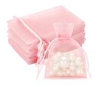 G2PLUS 100PCS Bolsitas para Regalos,Bolsas Organza 7×9CM Bolsita Rosa,Bolsas Pequeña para Boda Favores Joyas y Dulces