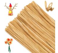 G2PLUS 100PCS Chenilla Tallos Limpia Pipas Alambre de Chenilla 6 mm × 30 cm Limpiapipas Manualidades Limpiador de Pipas para Manualidades y Decorar (Marrón Claro)