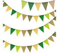 G2PLUS 12M Verde Salvia Bandera Banderines de Arpillera-3x4M Banderines Yute con 36 Piezas Banderines Yute Reutilizable Vintage Arpillera Decoración para Boda Fiesta de cumpleaños