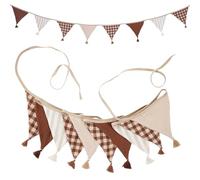 G2PLUS 2.6m Guirnalda de Banderines Infantiles:Guirnaldas de Tela marrón con Borlas,para Decoraciones de guarderías y Bricolaje,Baby Showers,cumpleaños,bautizos