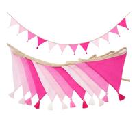 G2PLUS 2.8m Banderines Tela,Guirnalda de Banderine Infantiles Rosa
