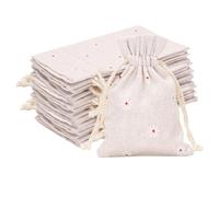 G2PLUS 20 Sachets en Coton,Sacs en Toile de Jute Sacs-Cadeaux Bonbons Sacs Sachets en Jute avec Cordon de Serrage pour Le Mariage, fête Dragée Bijoux Cadeau 12x9cm