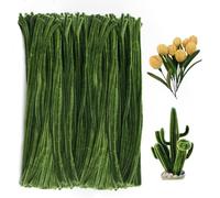 G2PLUS 200PCS Chenilla Tallos Verde Musgo Cleaners Tallos de Chenilla Limpiador de Pipas Limpiapipas Manualidades,Para Manualidades Navideñas con Renos y Bricolaje