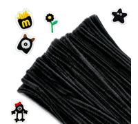 G2PLUS 200PCS Limpia Pipas Negro Tallos de Chenilla Pipe Cleaners para Niños Manualidades DIY Halloween Decoraciones Navideñas
