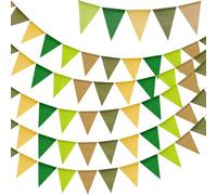 G2PLUS 20M Verde Salvia Bandera Banderines de Arpillera-4x5M Banderines Yute con 60 Piezas Banderines Yute Reutilizable Vintage Arpillera Decoración para Boda Fiesta de cumpleaños