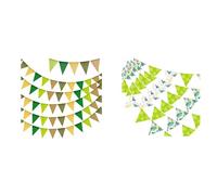 G2PLUS 20M Verde Salvia Bandera y Guirnalda Hawaiana en Tela de 12 m