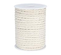 G2PLUS 25M Cuerda de Algodón Cordón de Macramé 6 mm Algodó Cordel Hilo Natural para Decoración Manualidades Embalaje(Beige)