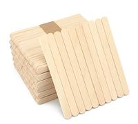G2PLUS 300PCS Palos de Madera Palos de Helado Palitos de Madera Palitos De Madera Manualidades para Paletas Caseras, DIY Artesanías, Diseños Creativos (Color Primario)