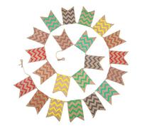 G2PLUS Bandera de Yute Banderines de Lino,3.7M Banderín Guirnaldas Tela Vintage Decoración Elegante para Fiesta de Cumpleaños o Decoración de Bodas