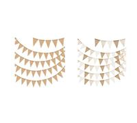 G2PLUS Banderín de arpillera y 20M Marrón y Beige Bandera