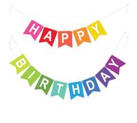 G2PLUS Banderines Happy Birthday premontados guirnaldas cumpleaños niña, guirnaldas papel cumpleaños pancarta feliz cumpleaños banderines cumpleaños para fiestas de cumpleaños fiesta