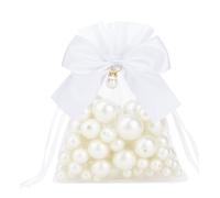 G2PLUS Bolsas Organza con Perlas Blanco: Bolsas Organza 10x12cm con Cordón,30 Saco para Boda, Joyas, Dulces, Detalles de Fiesta y Baby Shower